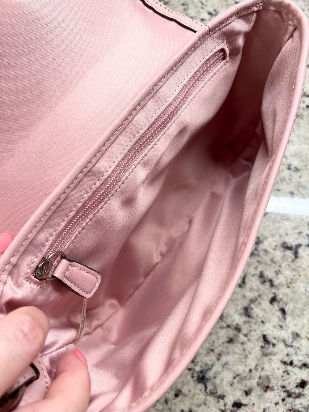 Coach Taylor Pink Leather Eyelet Flap Clutch EUC - Picture 11 of 12